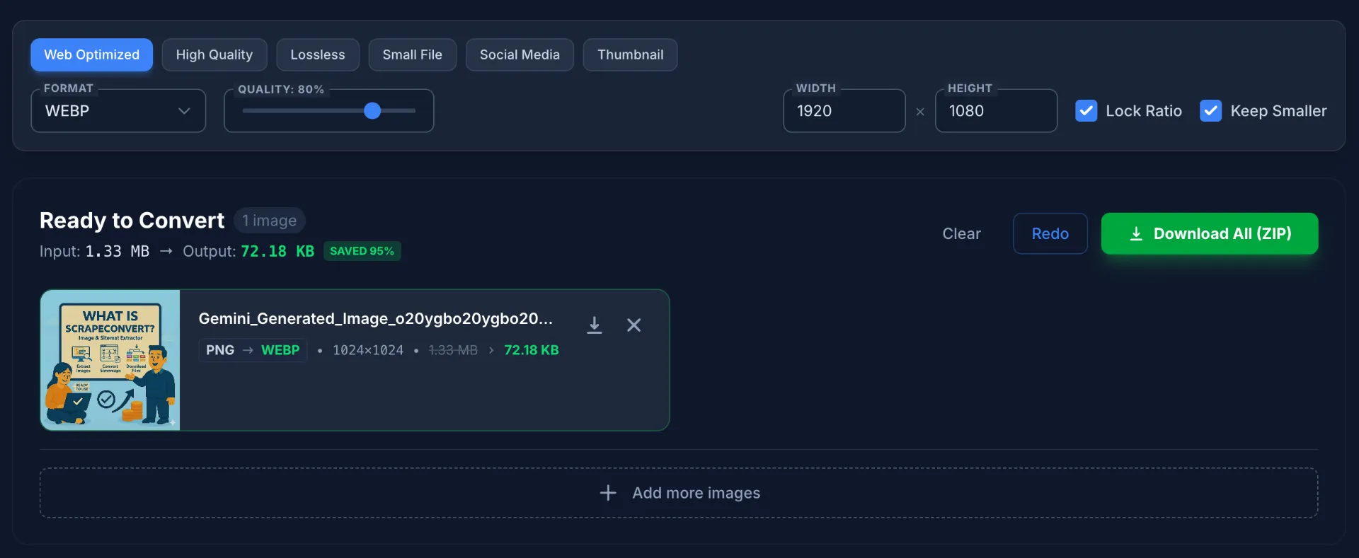 ScrapeConvert local file conversion