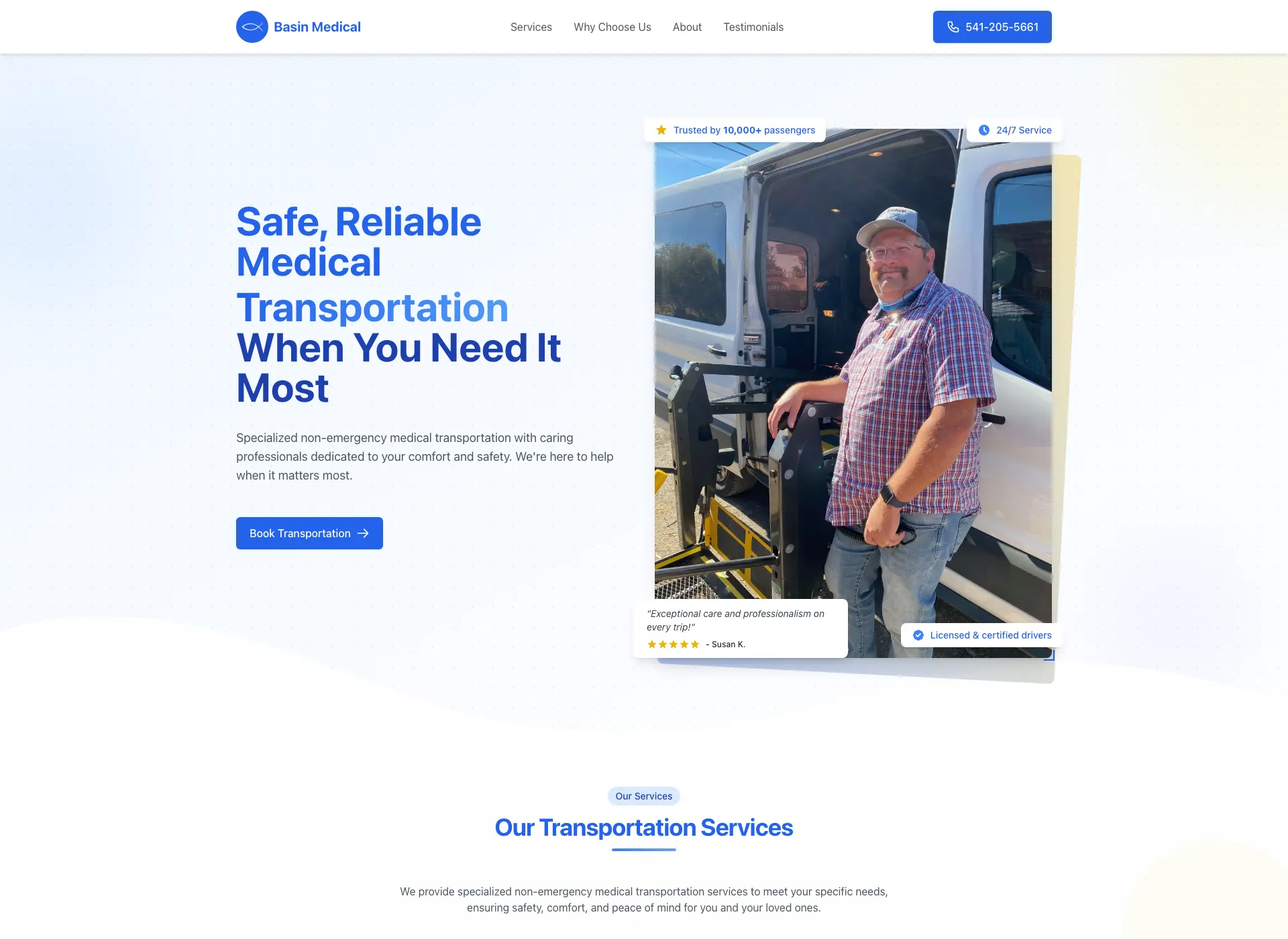 Basin Medical Transportation Website
