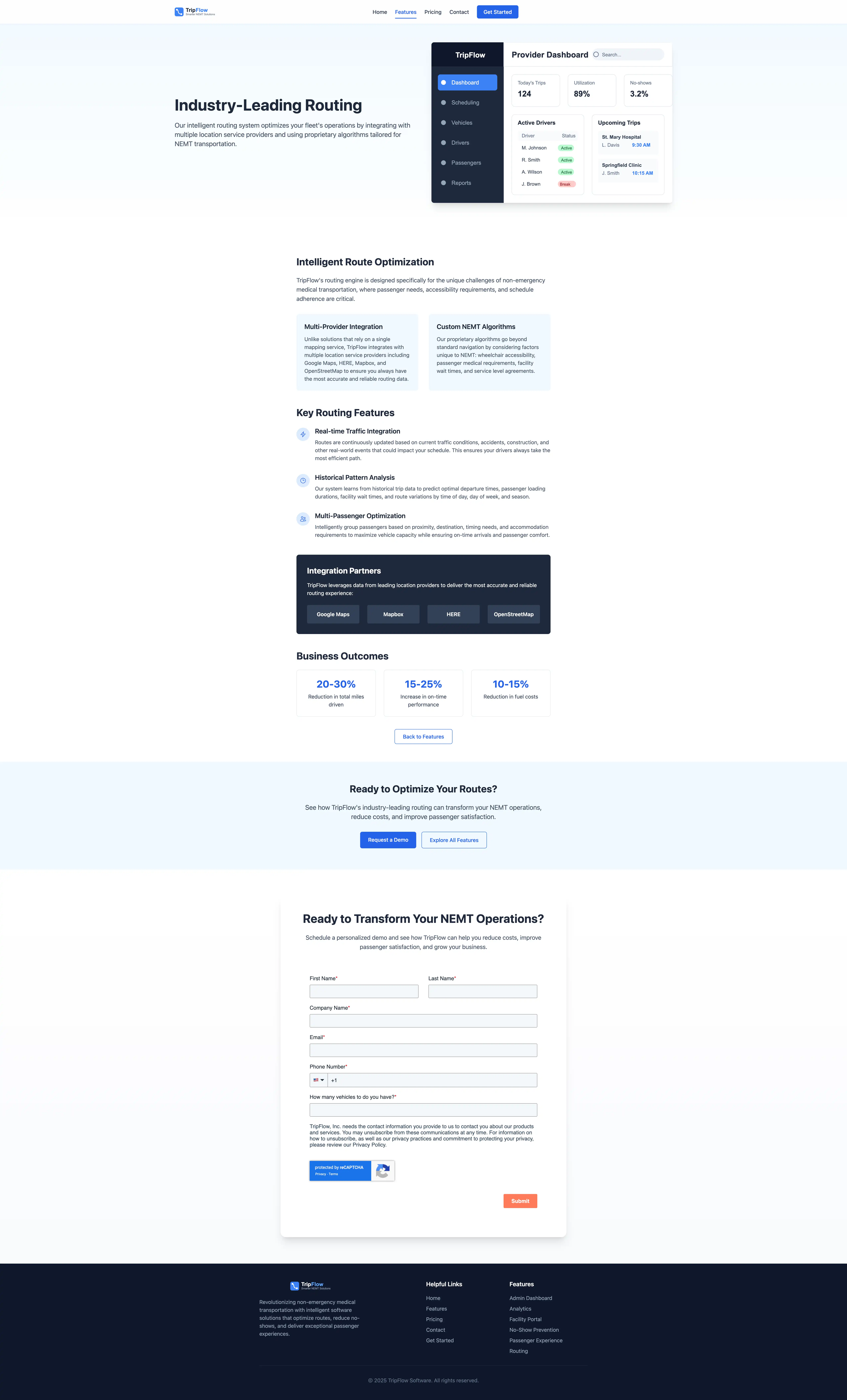 Route Optimization Page Thumbnail - Website Design by Visser Analytics
