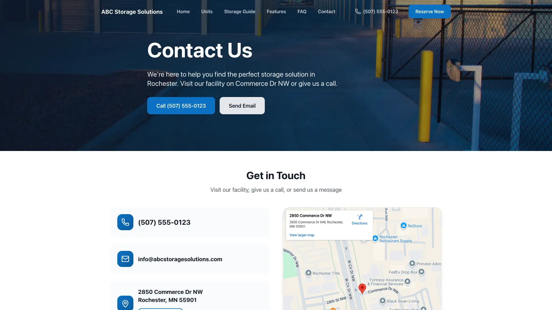 Contact Page Page Thumbnail - Website Design by Visser Analytics