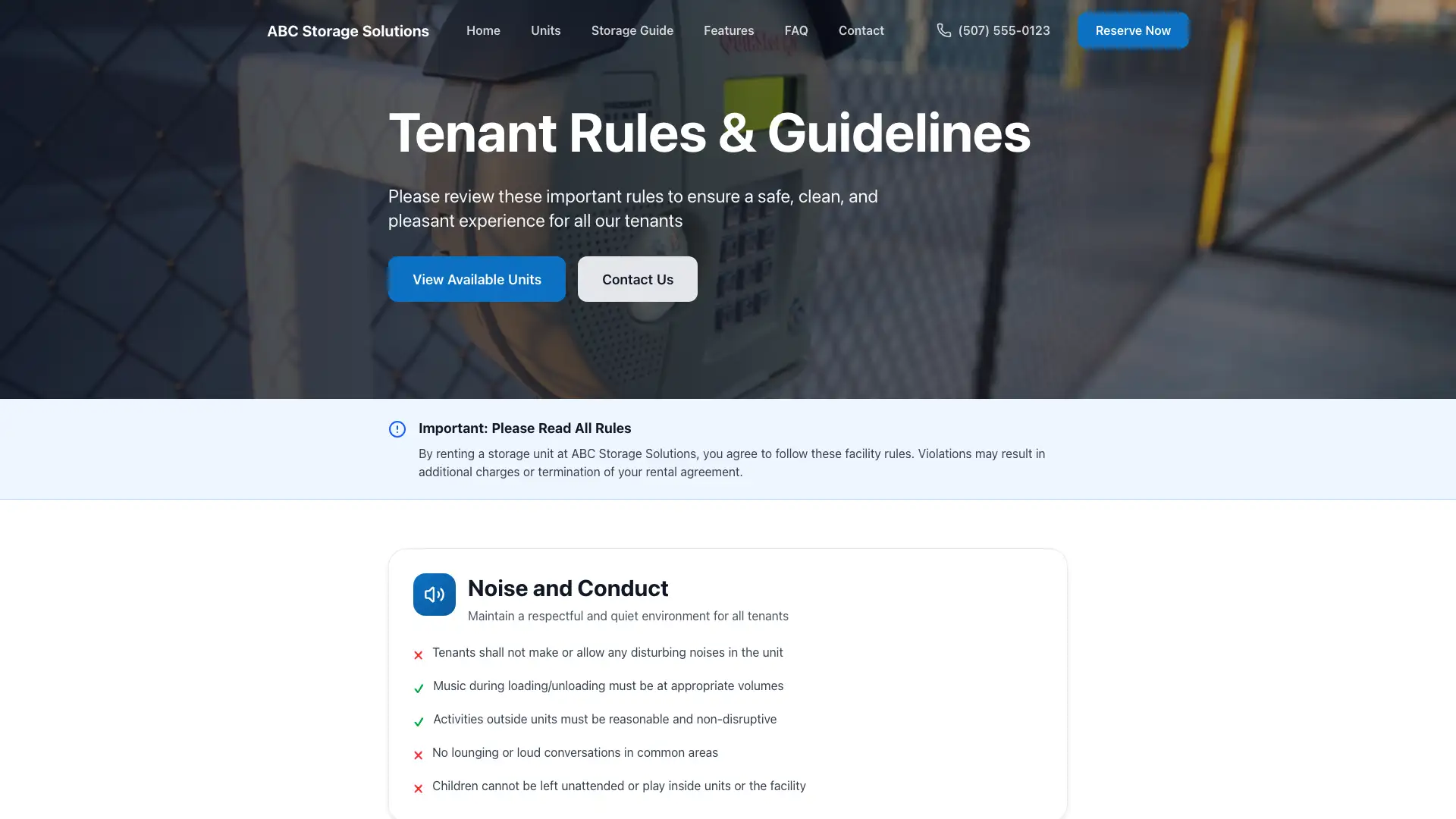 Rules Page Page Thumbnail - Website Design by Visser Analytics