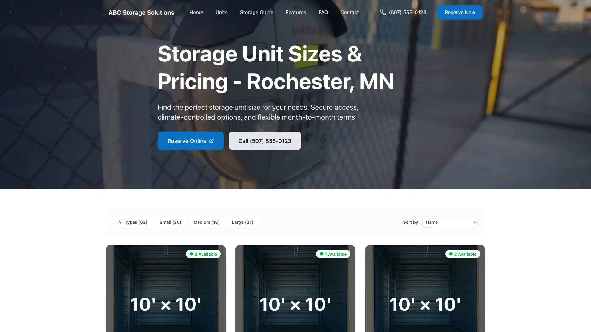 Units Page Page Thumbnail - Website Design by Visser Analytics