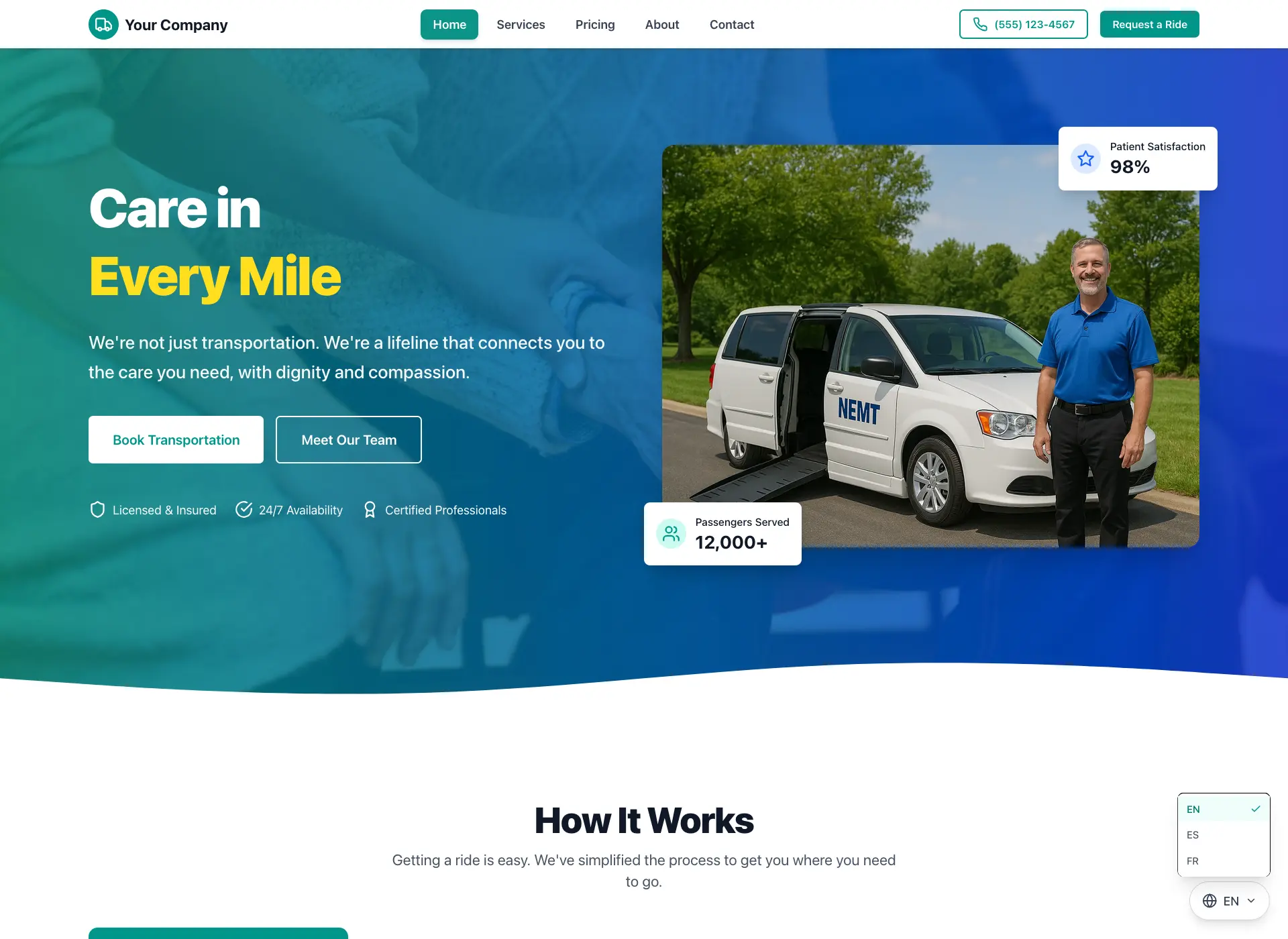 NEMT Starter Medical Transportation Website