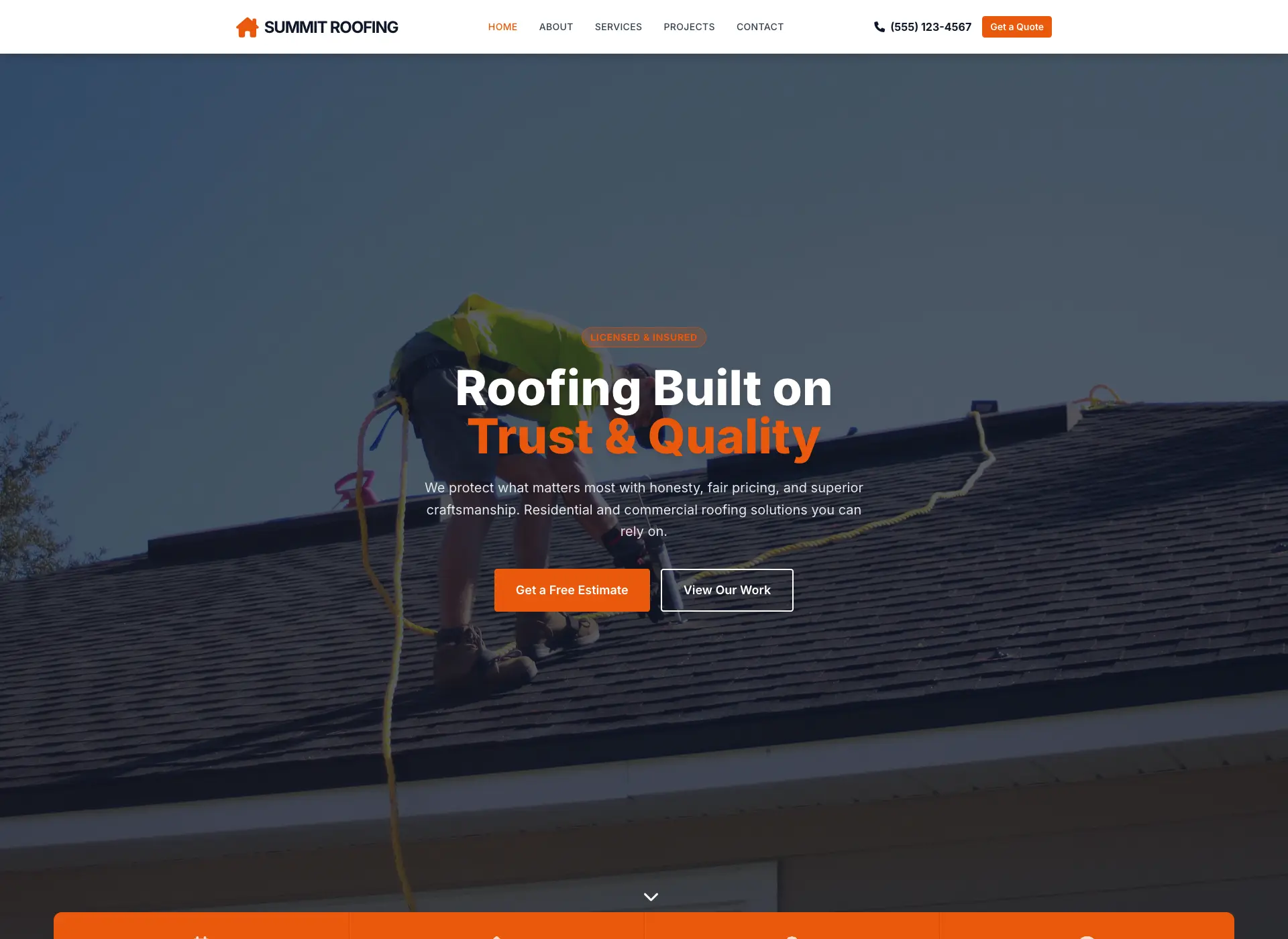 Summit Roofing Professional Contractor Website