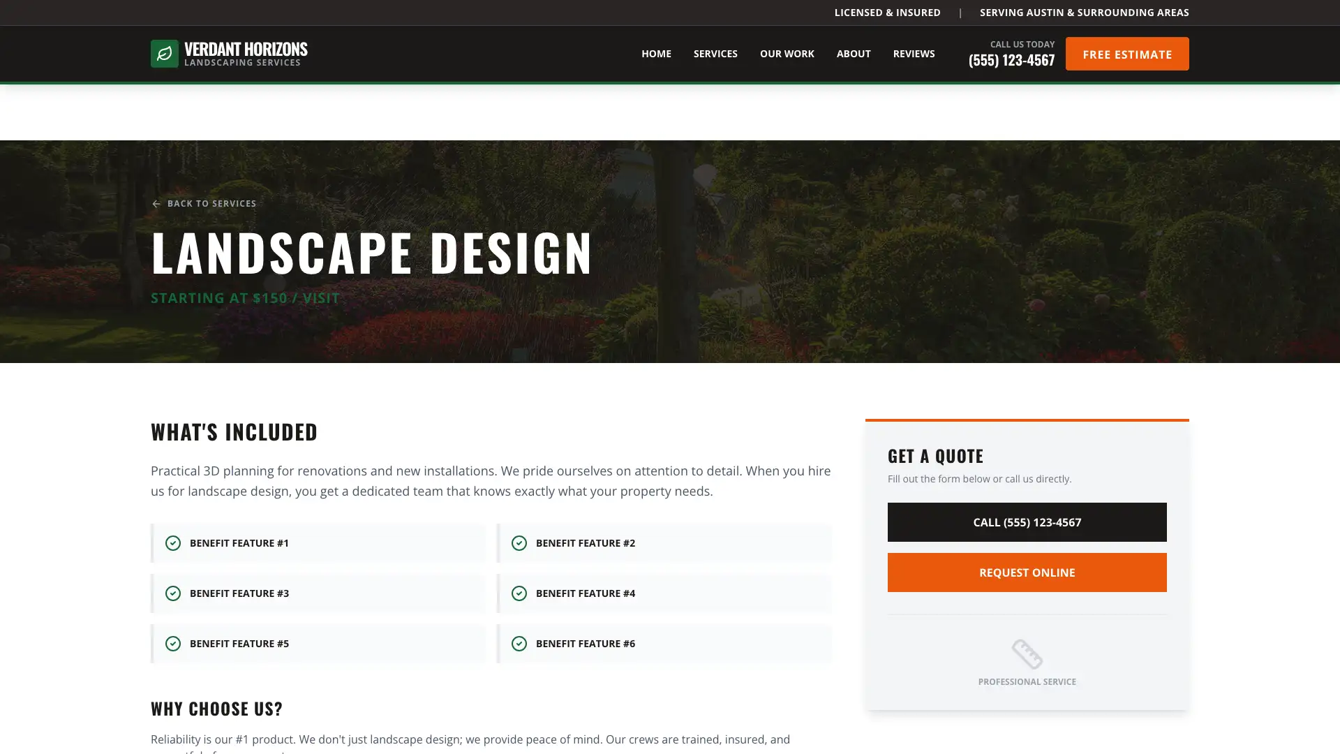 Landscape Design Page Thumbnail - Website Design by Visser Analytics